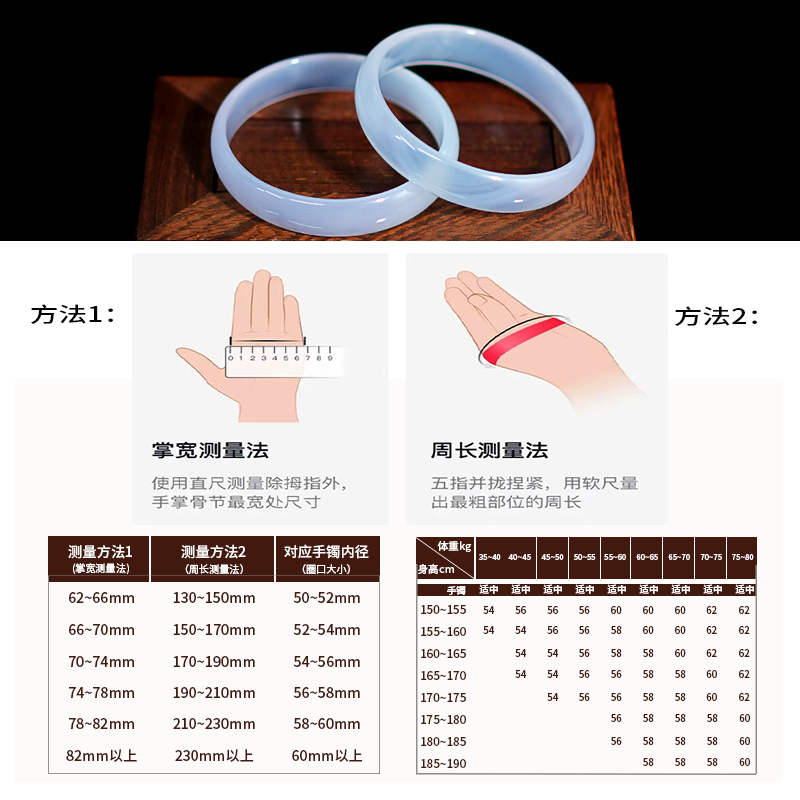 手镯圈口测量方法参考表