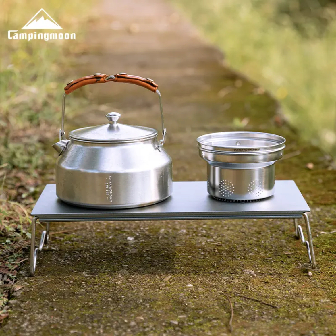 CAMPINGMOON柯曼-V茶隔304不锈钢茶漏煮茶神器适配烧水壶户外