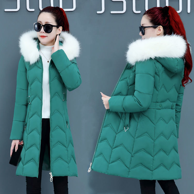 新款2023羽绒服女中长款冬季韩版羽绒服衣修身显瘦羽绒服毛领加厚