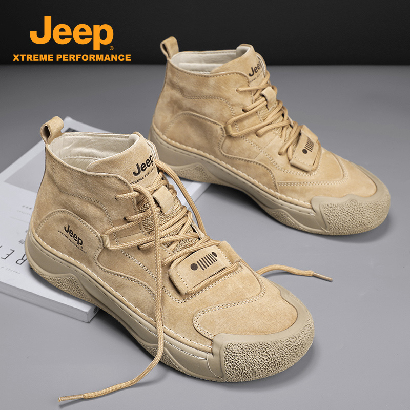 jeep吉普高帮马丁靴2025冬季真皮休闲鞋户外百搭防滑耐磨登山靴男