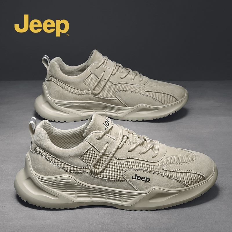 jeep吉普男鞋2025新款冬季跑步运动鞋男士潮流百搭网面透气老爹鞋