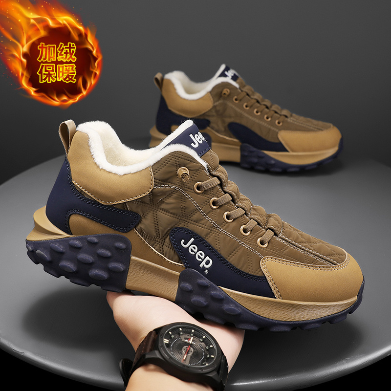 Jeep吉普2025新款雪地靴加绒保暖棉靴秋冬季男鞋防滑加厚东北棉鞋