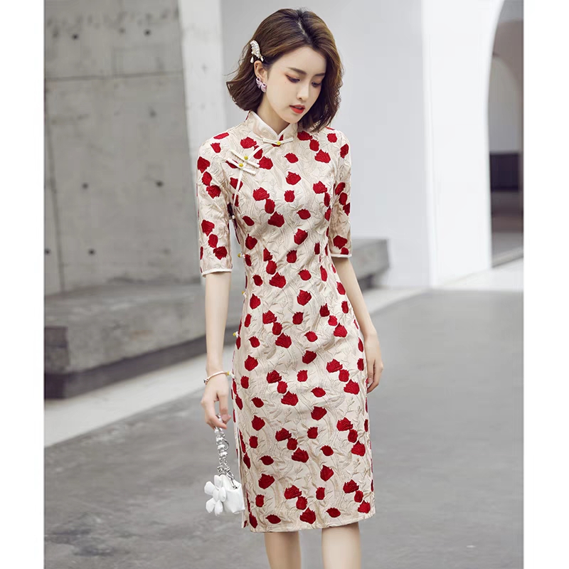旗袍晚礼服女2025年新款年轻款订婚新中式高端气质高贵改良小个子