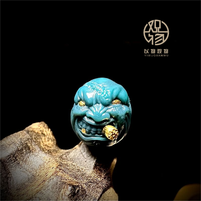 原矿绿松石吊坠配饰恶僧