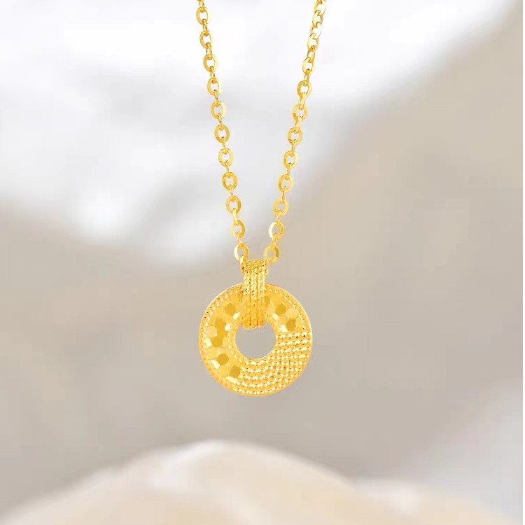 Chow Tai Seng/周大生【七夕情人节礼物】足金爆闪蜂巢项链送女友