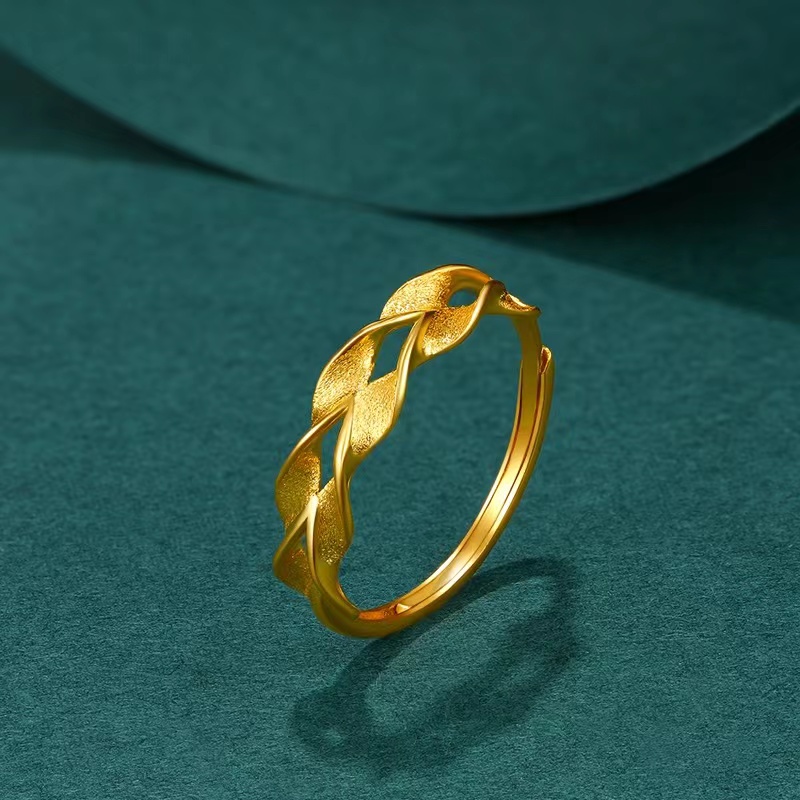 Chow Tai Seng/周大生足金麦穗戒指送女友订婚戒指送礼物