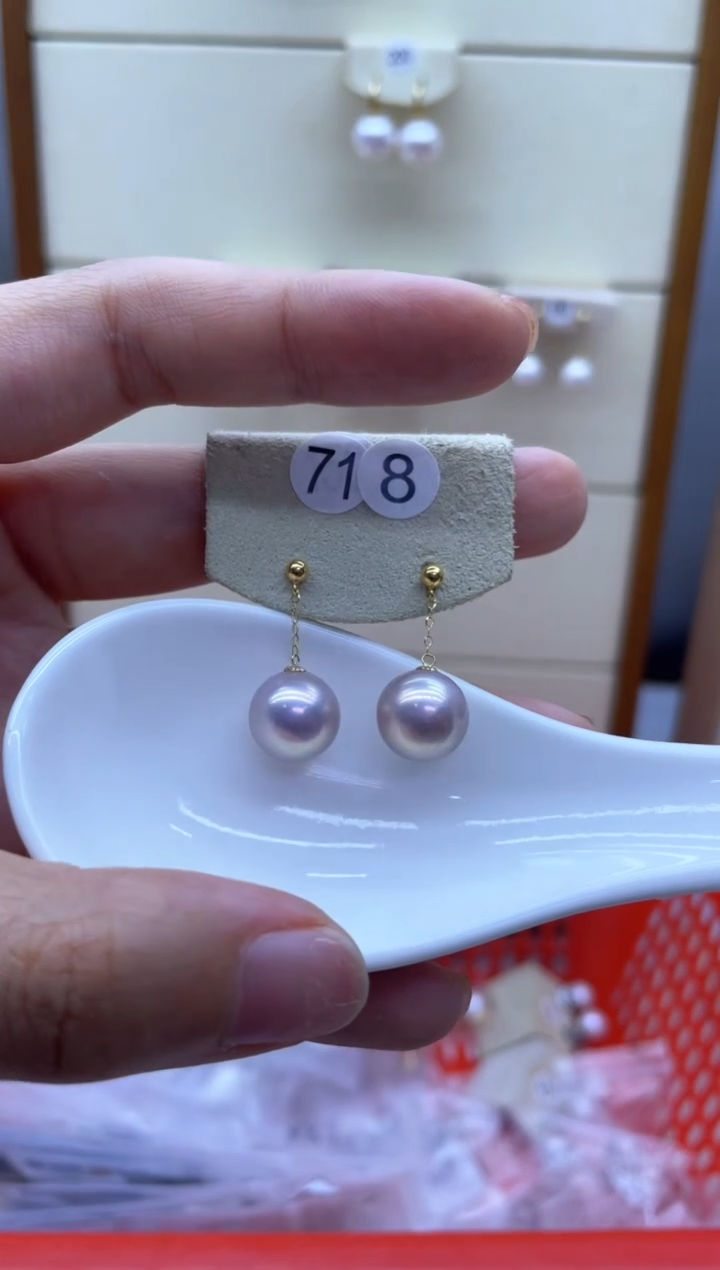 【闪购商品】淡水珍珠耳饰18K金镶嵌718