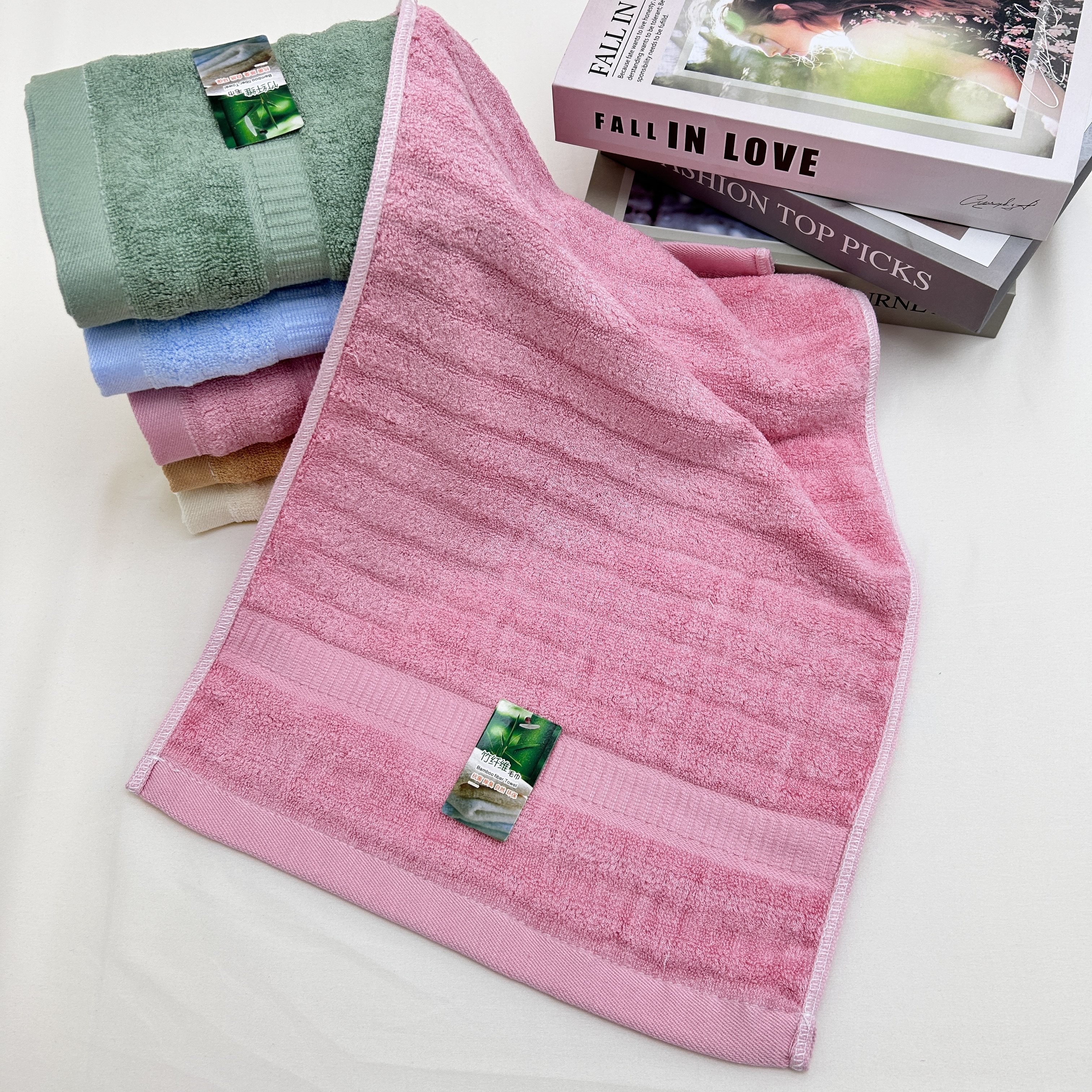 【波浪纹】高品质竹纤维成人大毛巾加厚柔软亲肤吸水不掉毛不粘腻