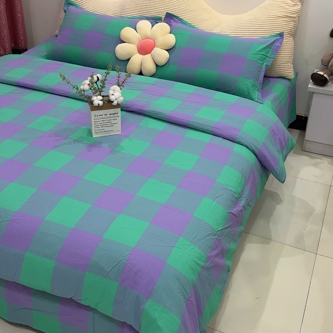 【被套】色织棉纱双面亲肤简约床品100%纯棉单被套纯棉100%全棉