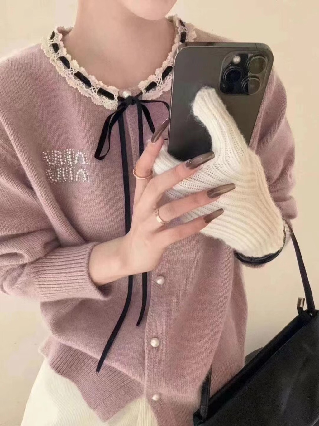 爆款蕾丝糖果色开衫