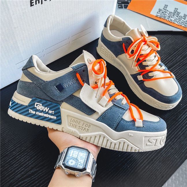 2024春季男鞋新款潮流百搭休闲运动鞋男原创小众厚底熊猫板鞋子男