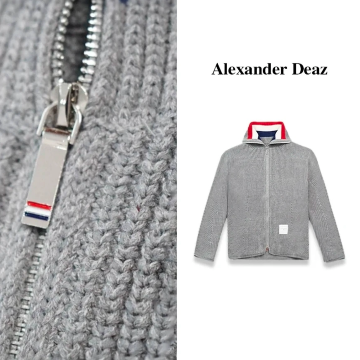  2025新款多因素小众立领撞色拉链针织毛衣 A8004