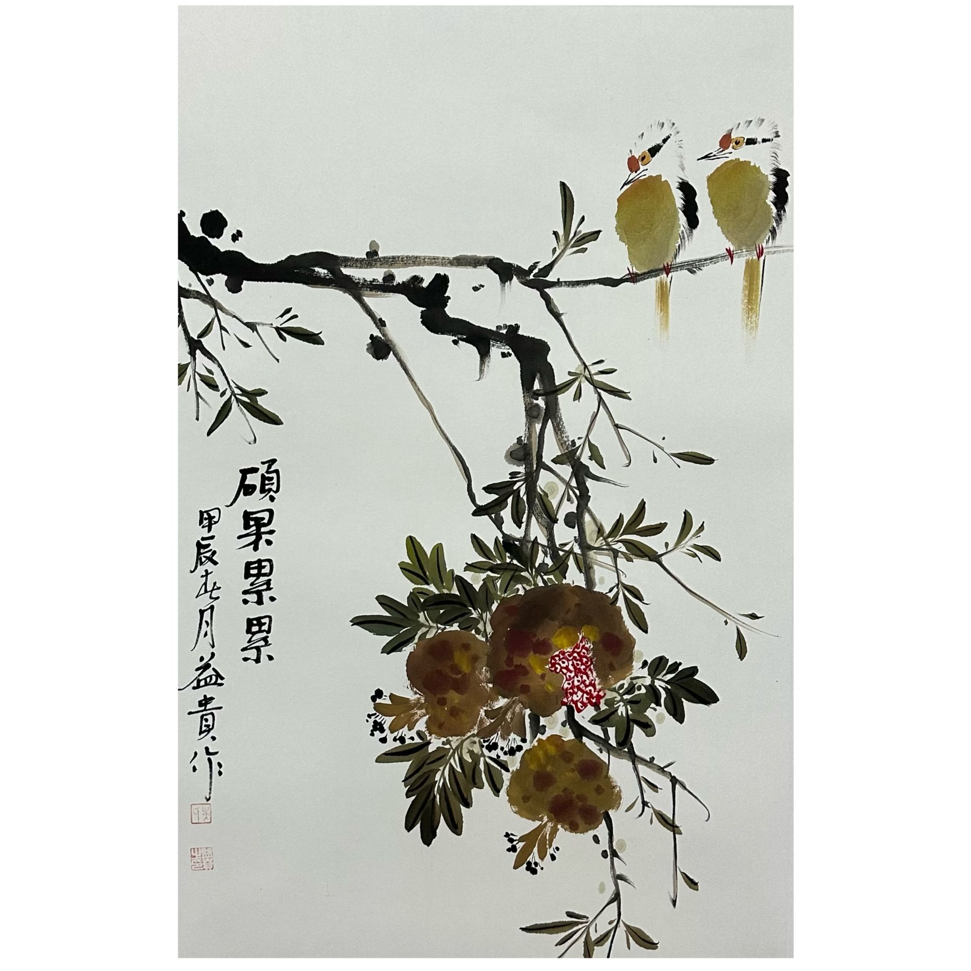 【乡宝宝书画】吴益贵 四尺三开  70×45cm  写意花鸟画 手绘原作