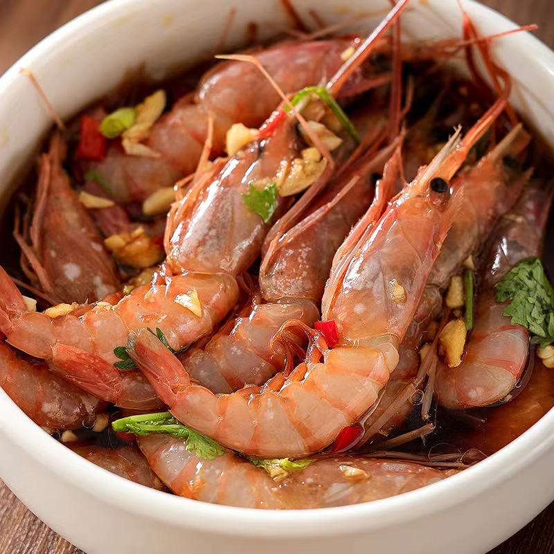 虾蟹组合 生呛红虾＋生腌蟹 鲜活现腌肉质弹嫩700g/桶(含少许汤汁)