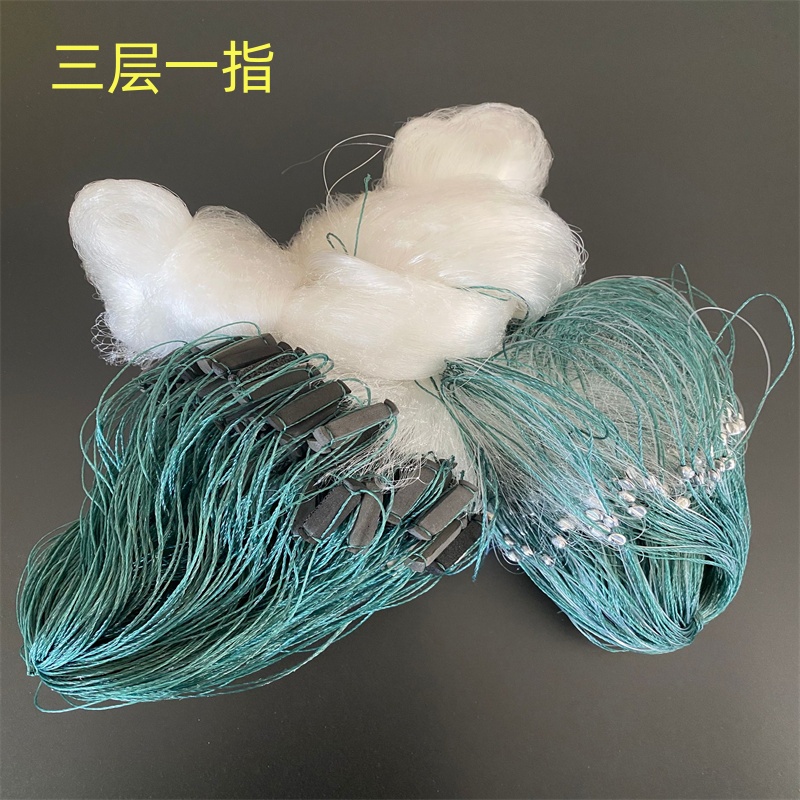 巢轩三层白条网马口网浮网小鱼网粘网沉网50米100米长1指网渔网捕