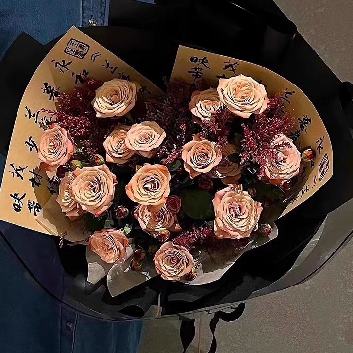 【花姿材】兰亭序中国风防水花店尺寸艺术花束包装纸花艺包装纸轻奢