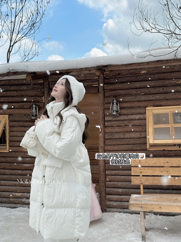 妖精的美美 【椰椰可可】长款宽松连帽厚外套（加长版）