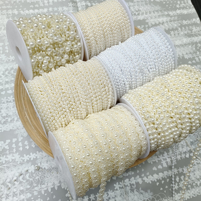 满天星珍珠白色连线珠链太阳花珠链 DIY手工材料剪裁长度接头