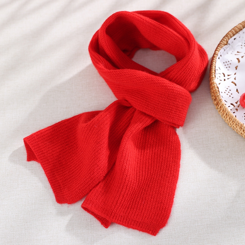 儿童针织山羊绒围巾百搭女童男童纯色保暖秋冬季宝宝围脖LQ-F6