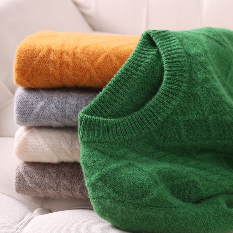 儿童加厚羊毛衫女童圆领麻花毛衣男童针织衫宝宝内搭毛衣女宝17