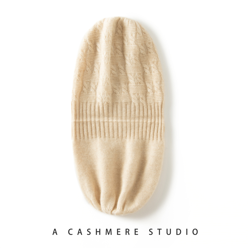 重磅加厚山羊绒双层休闲时尚百搭纯色保暖柔软羊绒帽子秋冬冬季95