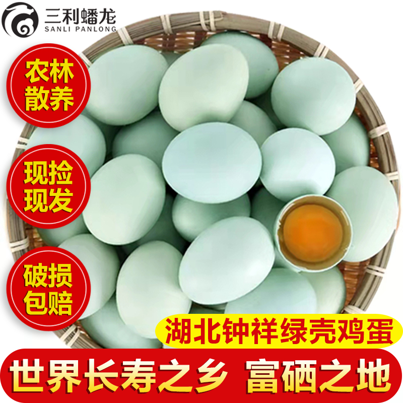 【破损包赔】50枚散养绿壳土鸡蛋农家新鲜乌鸡蛋现捡现发