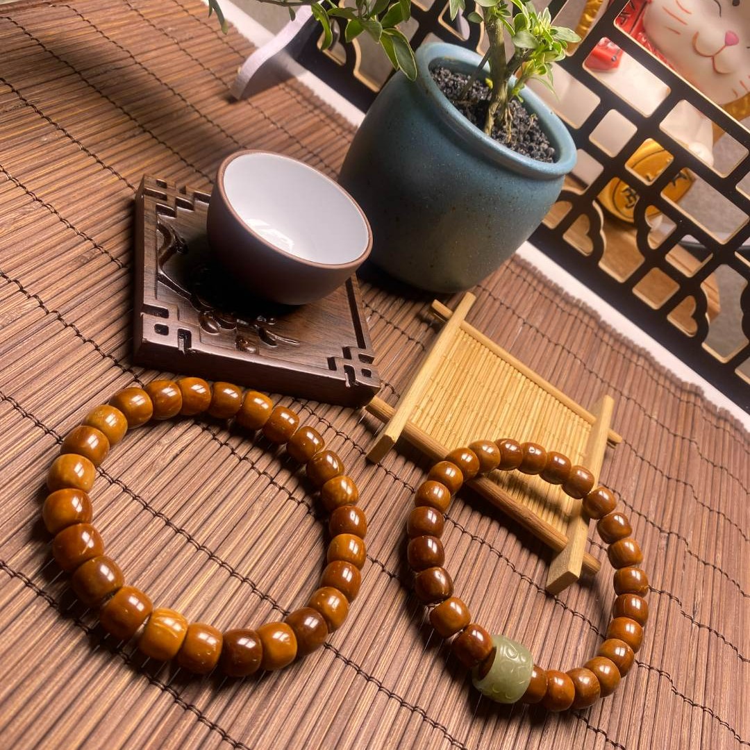 天然库克菩提8*10/8*7mm跑环款/素珠款单圈手串【1串】