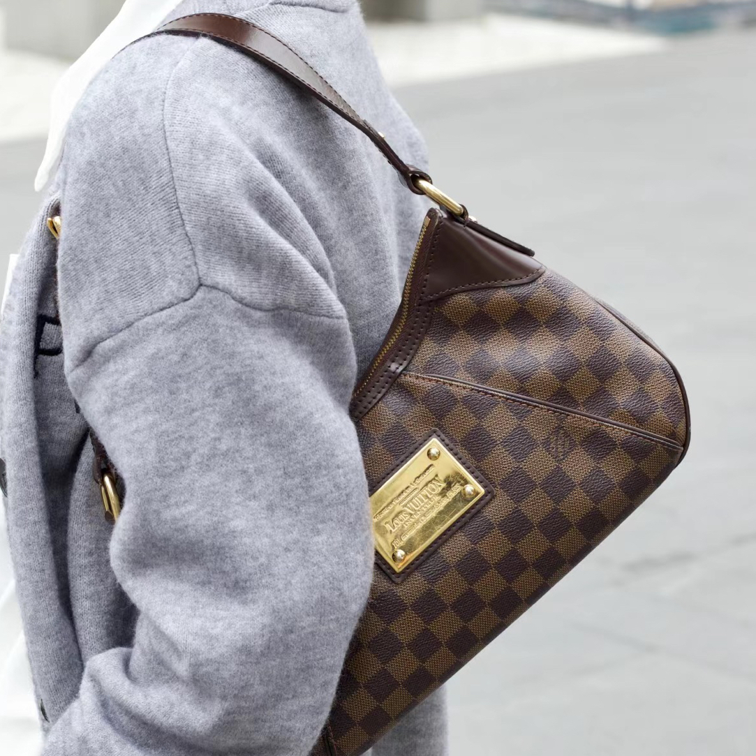 95新 LouisVuitton/路易威登 梵·简奢棋盘格南瓜腋下小号全原95新