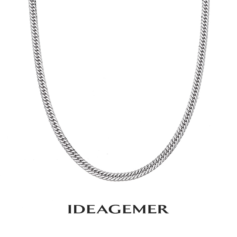 ideagemer 链子925银 古巴链喜平链项链男设计感情侣礼物小众个性