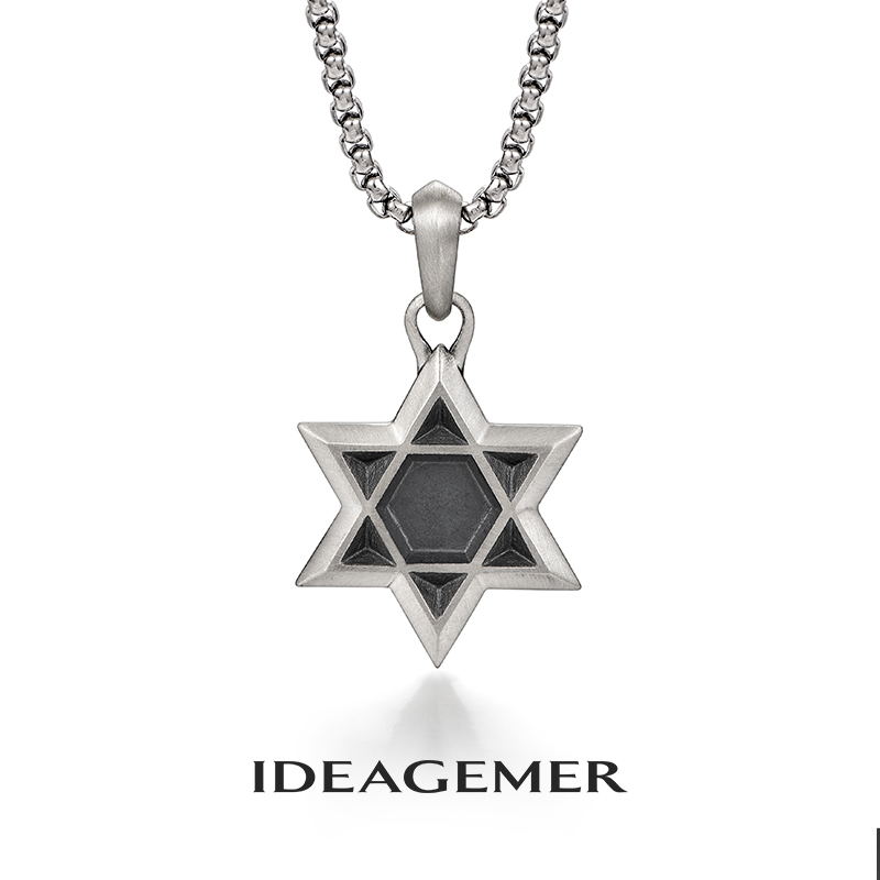 吊坠925银 IDEAGEMER 六芒星吊坠男潮流时尚百搭复古个性欧美挂饰