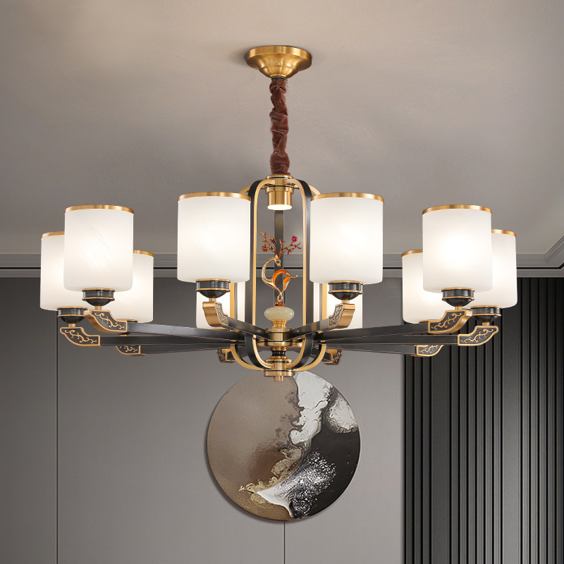 国风复古新中式大气别墅家用禅意复式轻奢古典奢华客餐厅吊灯