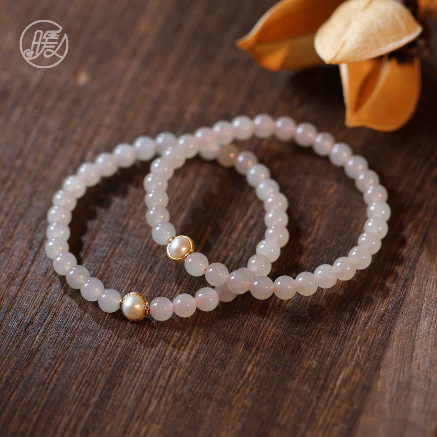 单圈和田玉手串6mm搭配18k金路路通手链A5253多样性发一