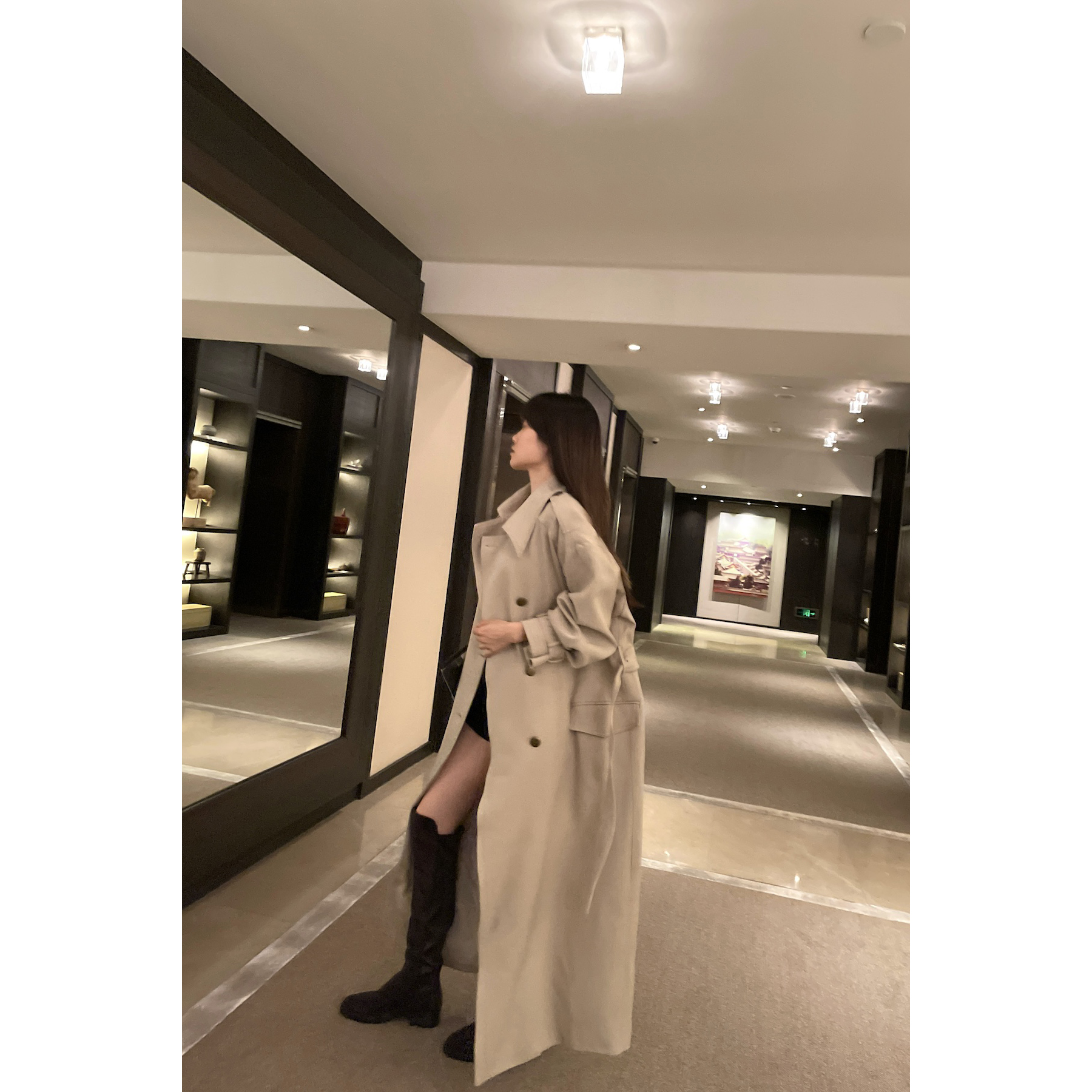 井迪儿【多重可能】~秋季经典款英伦风百搭高级感双排扣长款风衣2