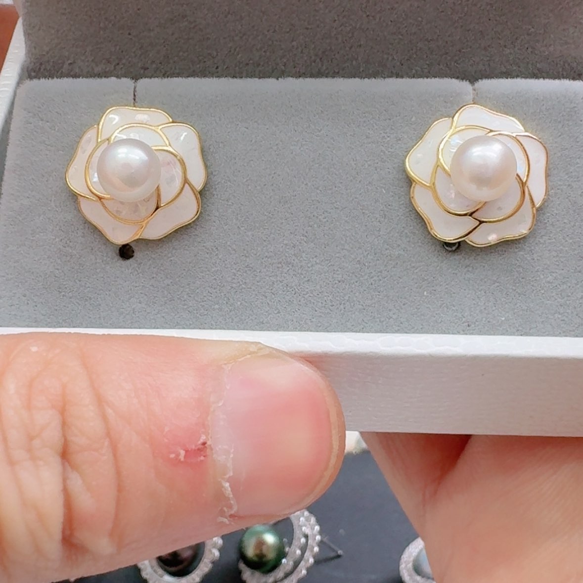 【闪购商品】淡水珍珠耳饰银S925镶嵌