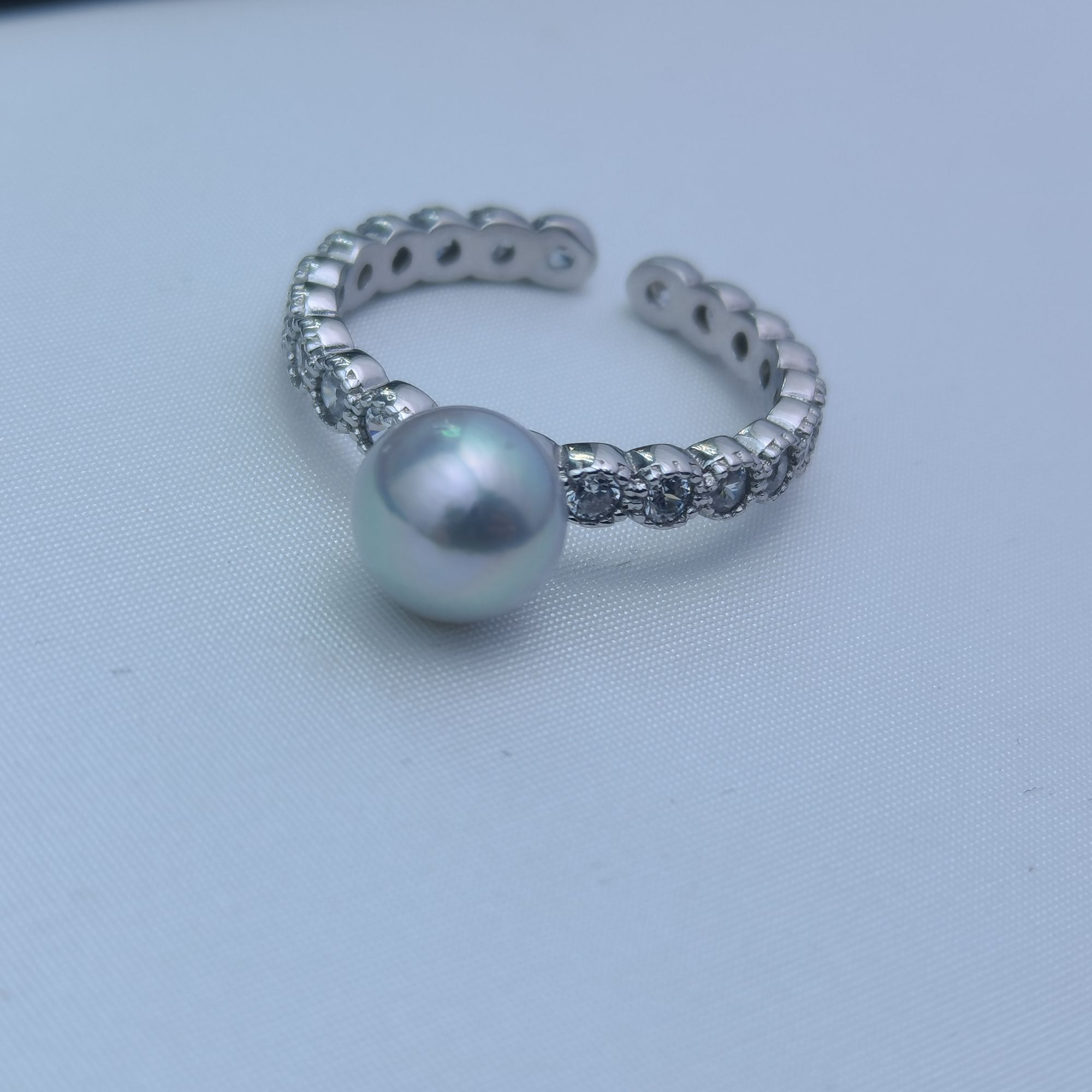 母亲节限定diy手工海水真多麻简单镶嵌925纯银戒指可调节