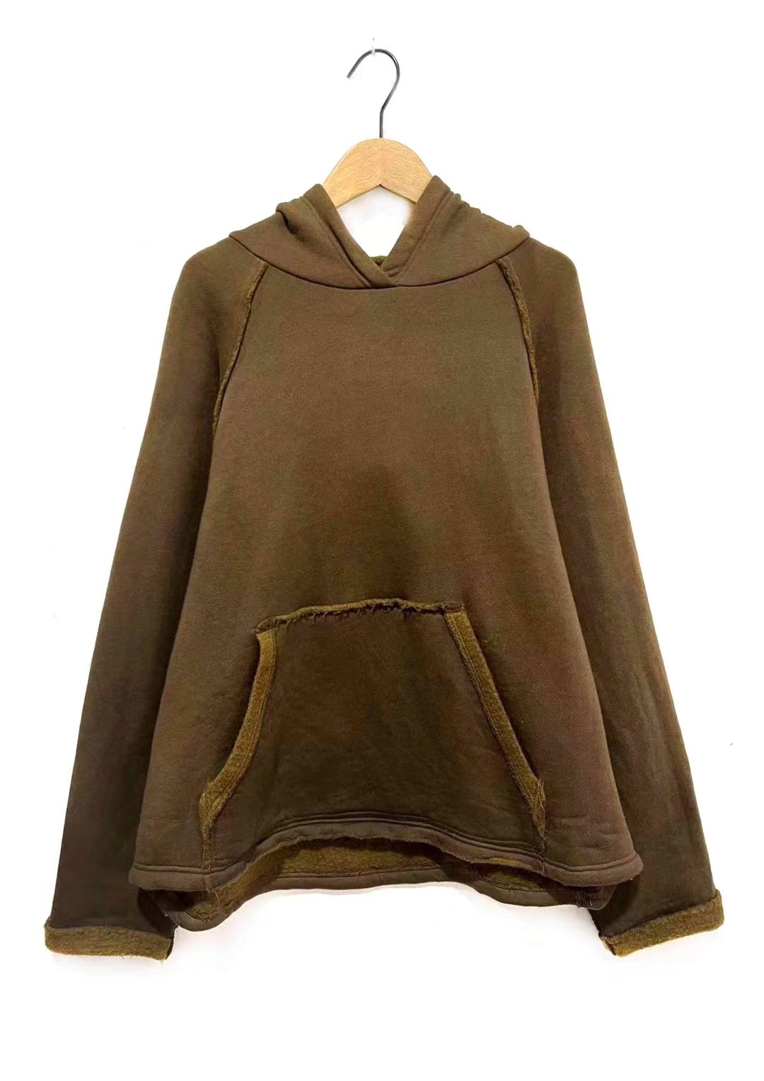 左岸迷香圆领加绒秋冬针织上衣连帽卫衣4003