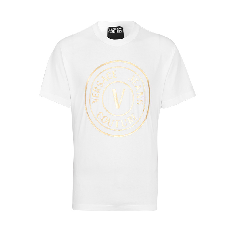 Versace/范思哲男士胸前经典大v标logo百搭休闲短袖圆领T恤11149