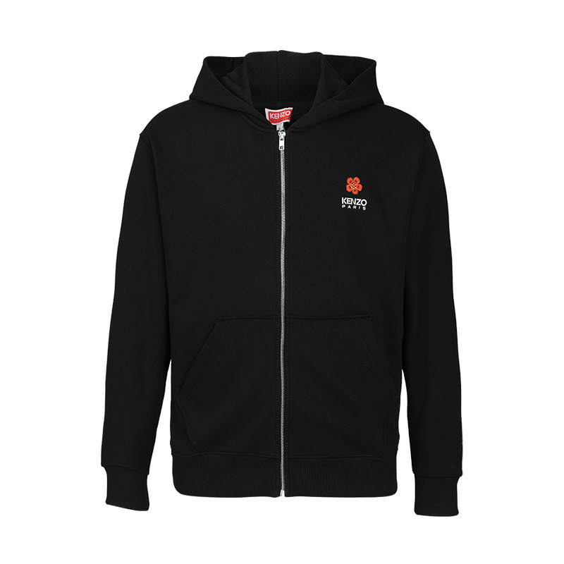 KENZO/肯佐秋冬舒适宽松百搭休闲时尚黑色连帽长袖外套男11578