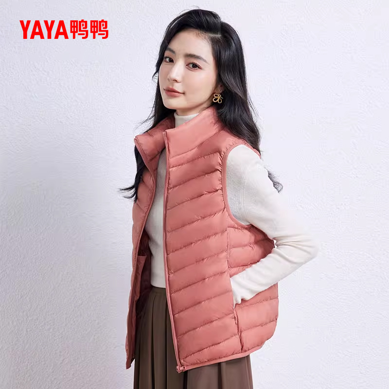 鸭鸭轻薄羽绒服马甲女新款立领韩版鸭绒内胆内搭外套YE2C026782Y