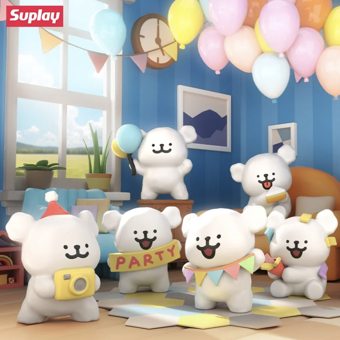 【拆盒】Suplay线条小狗派对系列迷你盲盒盲袋第二弹