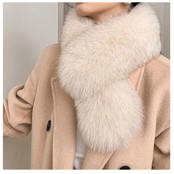 双面真毛围脖 情侣款 简约保暖百搭围巾 亲子围巾 送礼佳品