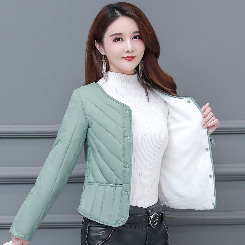 秋冬羽绒羽绒服女内胆短款大码妈妈装加厚羽绒服加绒中年内穿