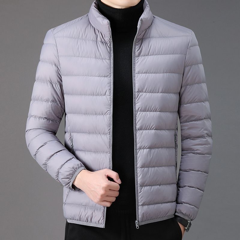 秋冬季新款中老年男士羽绒羽绒服立领轻薄羽绒服青年短款轻便