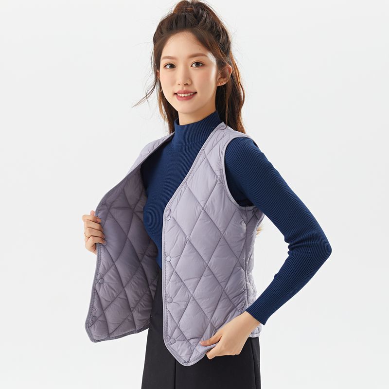2023羽绒服马甲女秋冬短款保暖背心修身打底内穿轻薄内胆坎肩