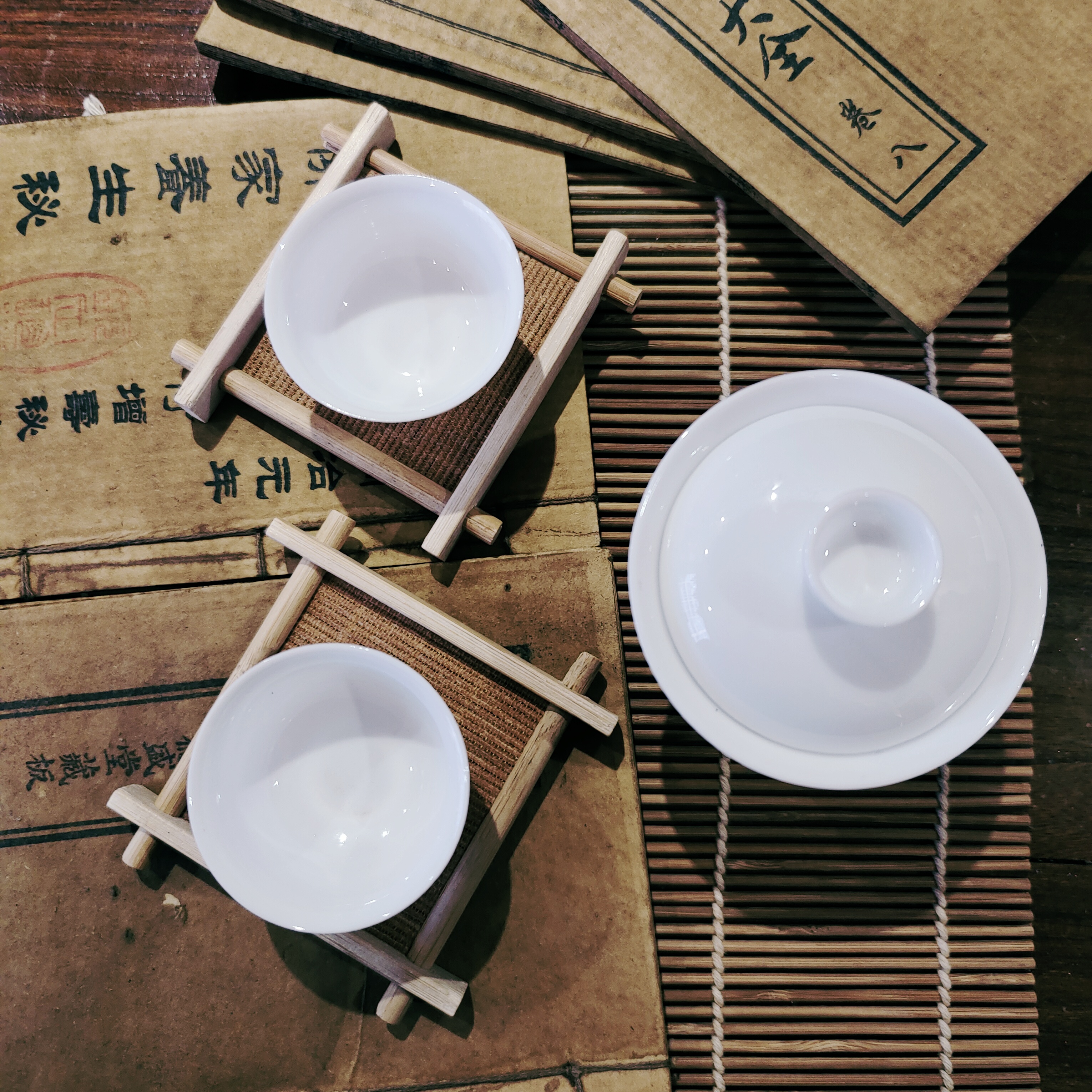 潮州骨瓷工夫茶杯大中小盖碗泡茶羊脂玉薄胎窑变主人杯陶品茗瓷杯