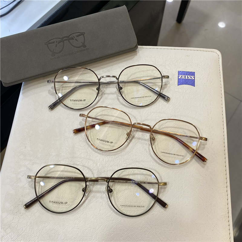 韩国复古多边形眼镜框男女同款百搭超轻钛近视防蓝光JANE P韩版