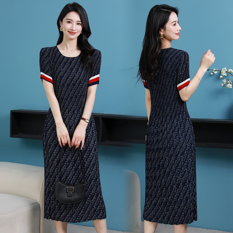 701-880号微【魔术褶皱裙】百搭经典高贵洋气气质女连衣裙80斤-180