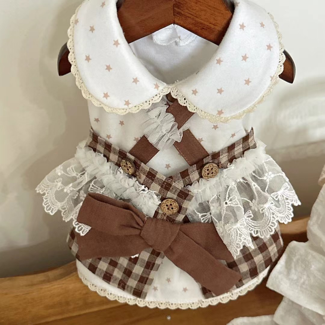 k2z可爱狗狗娃娃领弹力星星打底衫定制裙子