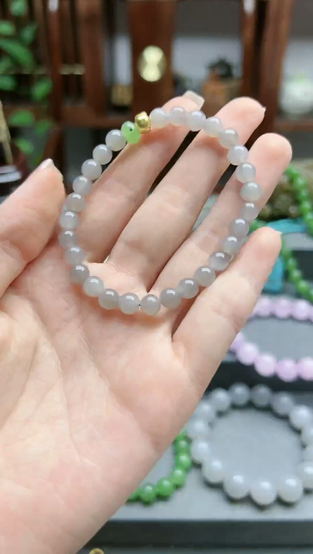 【闪购商品】和田玉手串未镶嵌和田玉烟紫手串*1 TF