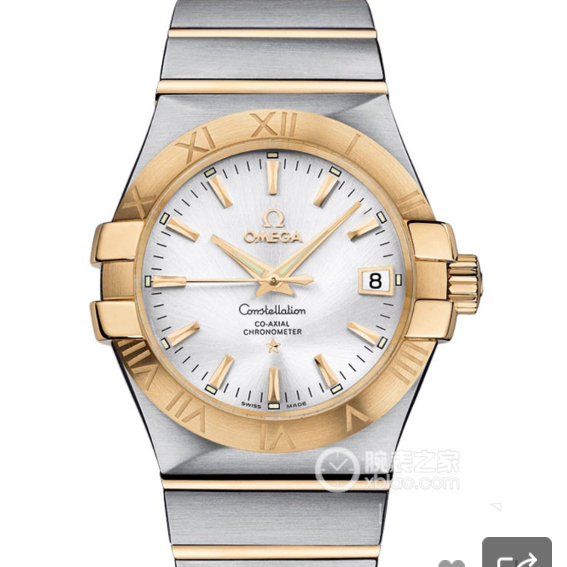 95新 Omega/欧米茄 星座，35口径男表，18k间金，2500自动机械表，